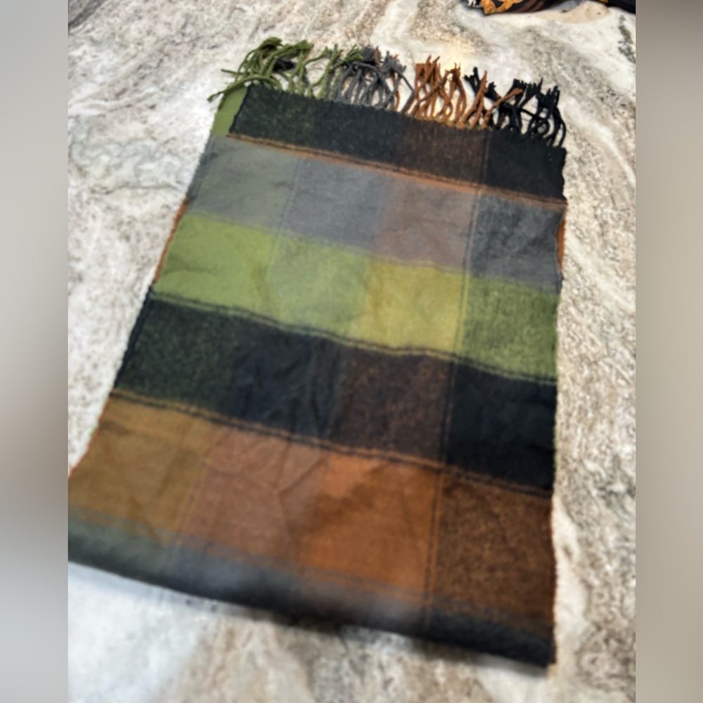 Scarf, Olive/Black/Gray/Brown Soft